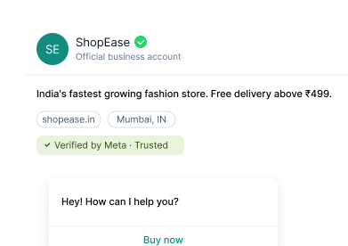 WhatsApp green tick verification